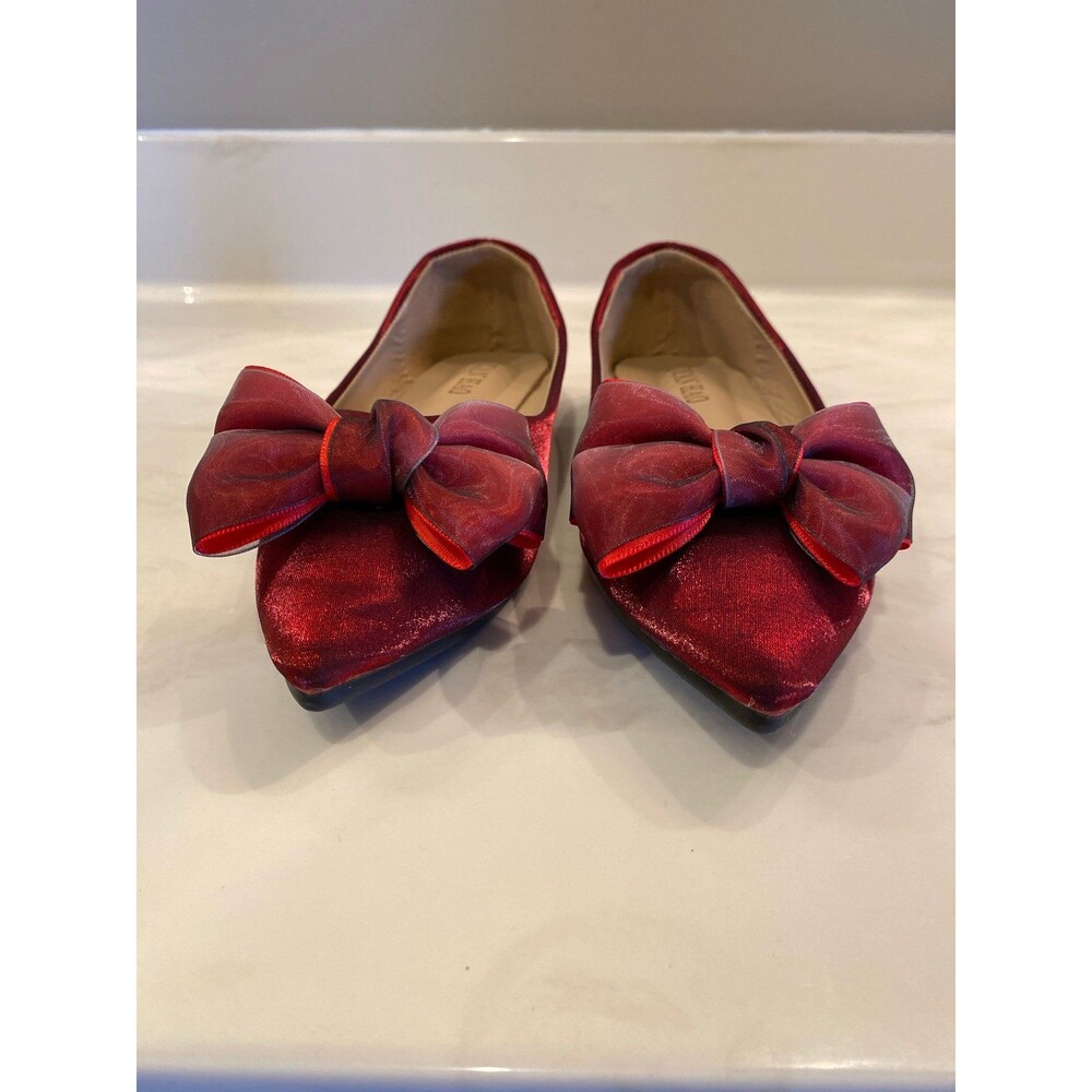 Yan Hao Unique Ruby Red Slipper Ballet Flats Sz 8… - image 5